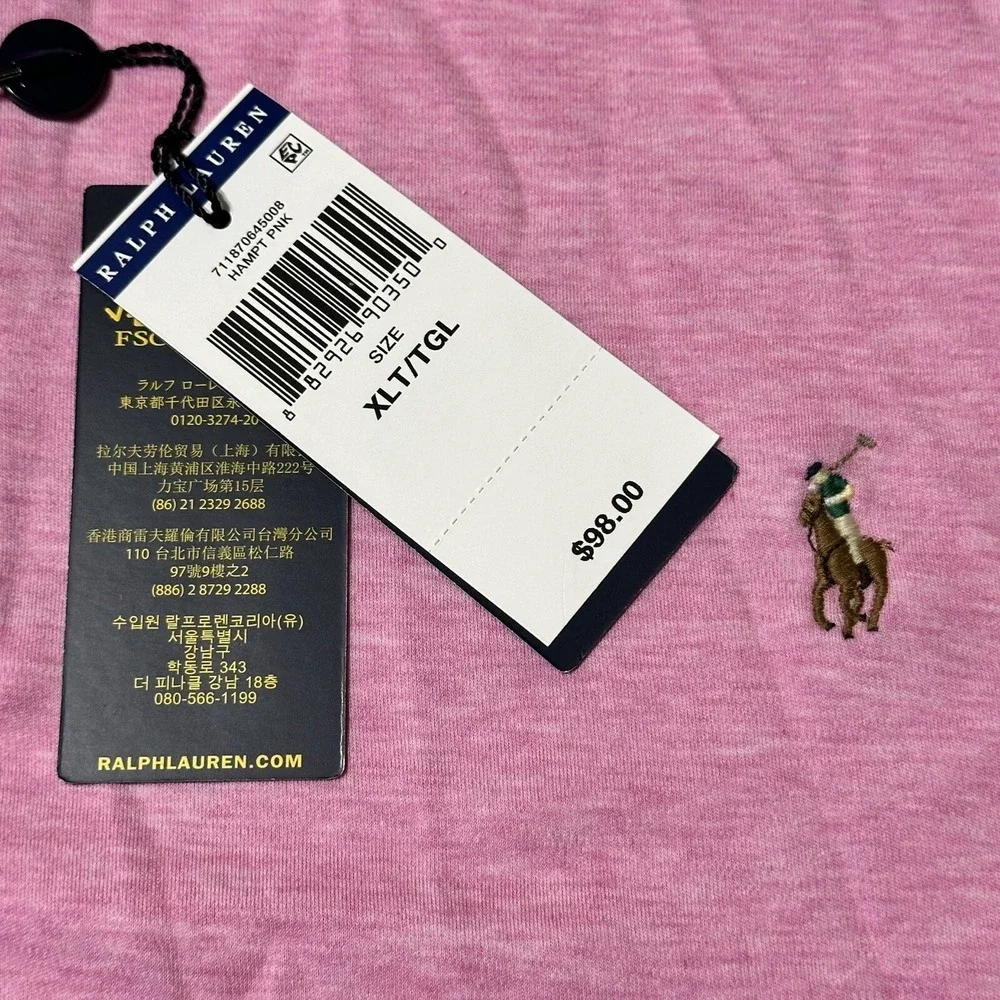 Polo Ralph Lauren Men's Classic-Fit Polo Shirt Hampton Pink - Sz XLT New!
